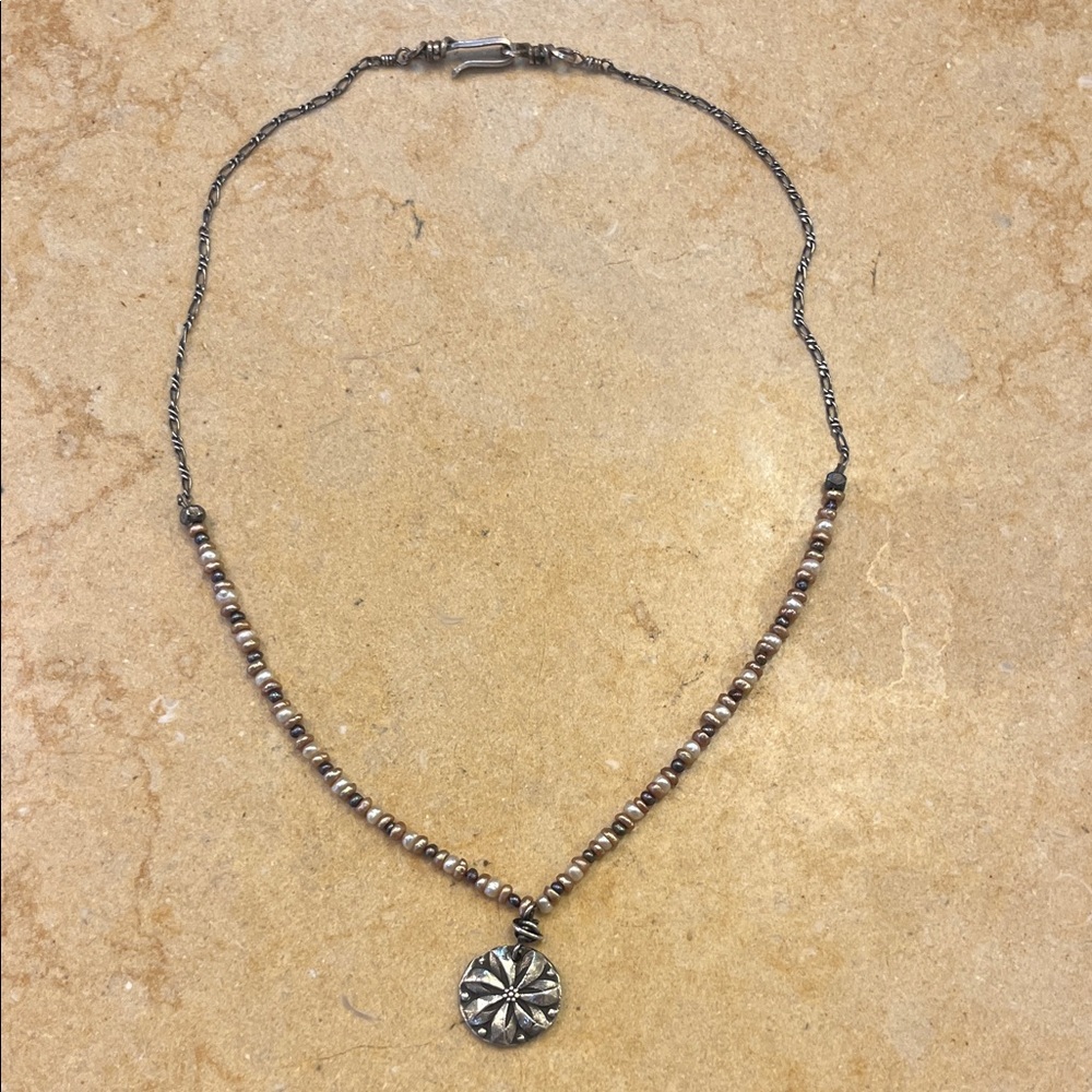 Vintage Silver Beaded Necklace
